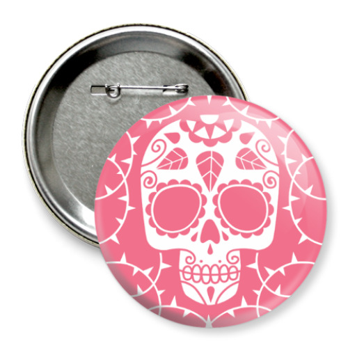 Значок 75мм Мексиканский череп