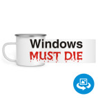 Кружка металлическая белая (круговая запечатка)