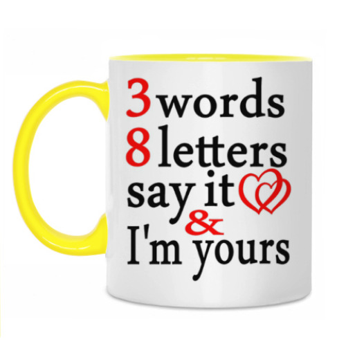 Кружка с принтом 3 Words 8 Letters