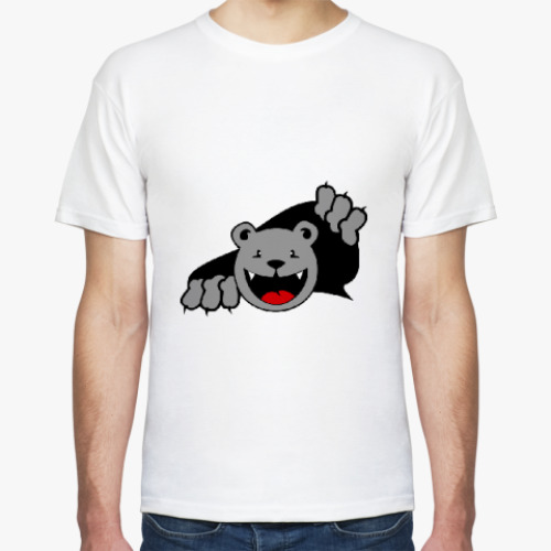 Футболка с принтом Медведь вылезает
