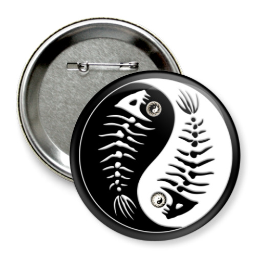 Значок 75мм Инь-Ян
