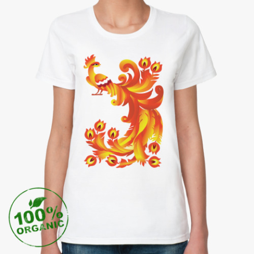 Женская футболка из органик-хлопка с принтом Жар-птица