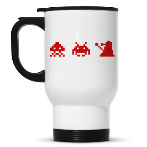 Кружка-термос с принтом Dalek & Space Invaders