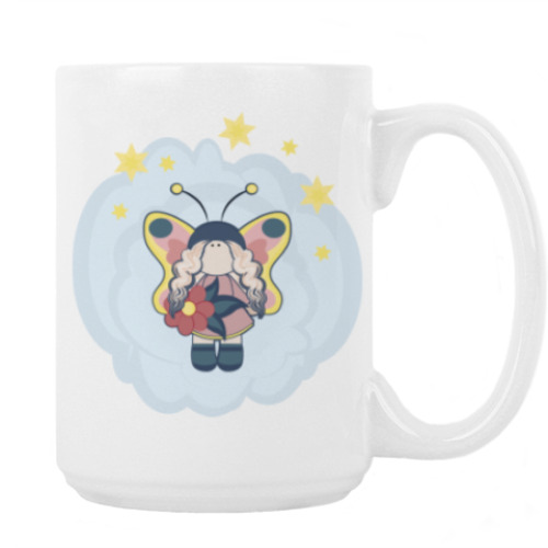 Кружка с принтом Феечка на облачке