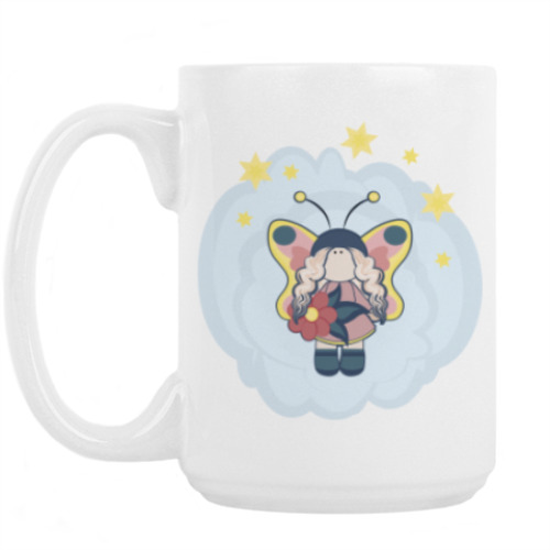 Кружка с принтом Феечка на облачке