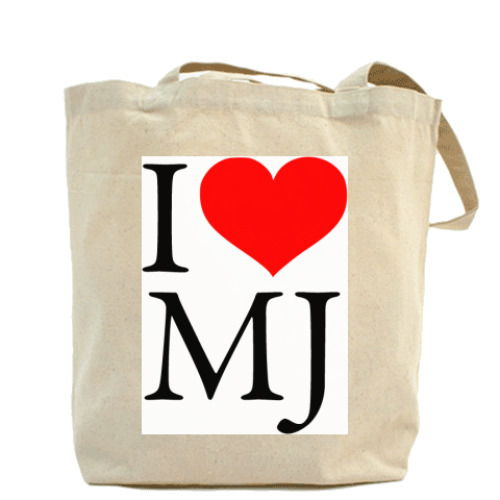 Сумка шоппер с принтом  I love MJ