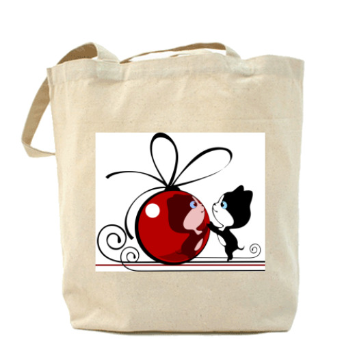 Сумка шоппер с принтом Котик