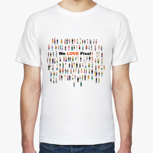 Футболка с принтом We love pixel!