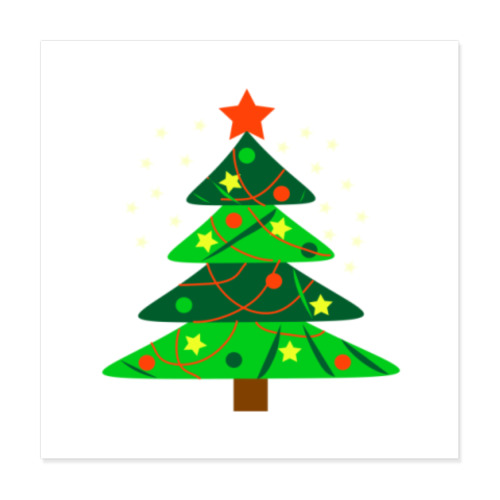 Виниловые наклейки с принтом Новогодняя ёлка