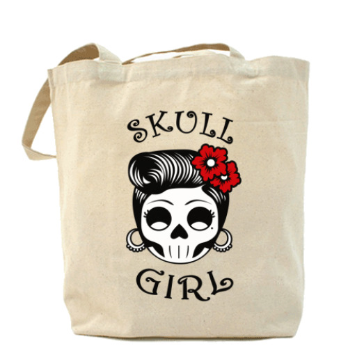 Сумка шоппер с принтом Skull_girl