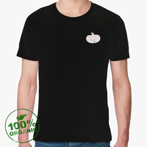 Футболка из органик-хлопка с принтом Грузинский хинкалик смущенный