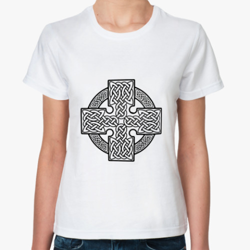 Классическая футболка с принтом Женская футболка, белая