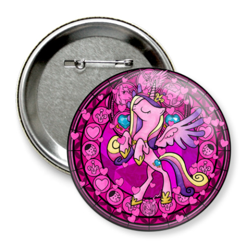 Значок 75мм с принтом Витраж Cadance