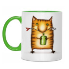 Кот с бутылкой