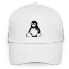 Кепка / бейсболка, белая (печать) Linux Che Guevara