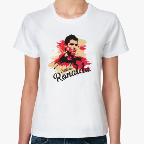 Классическая футболка с принтом Cristiano Ronaldo