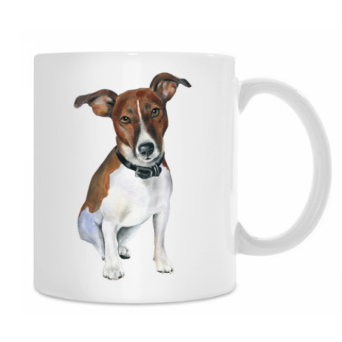 Кружка с принтом Джек рассел терьер