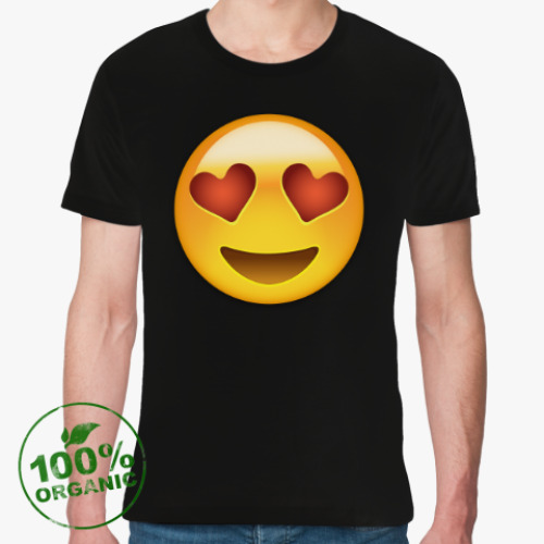 Футболка из органик-хлопка Emoji Смайл: Влюбленный