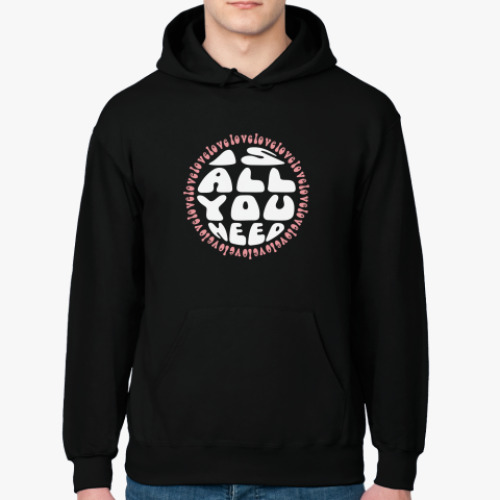 Толстовка худи с принтом All you need is love