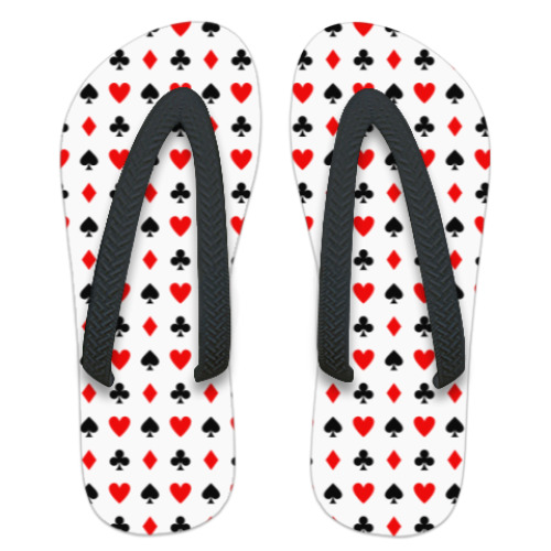 Шлепанцы (сланцы) с принтом Современный дизайн Казино карт