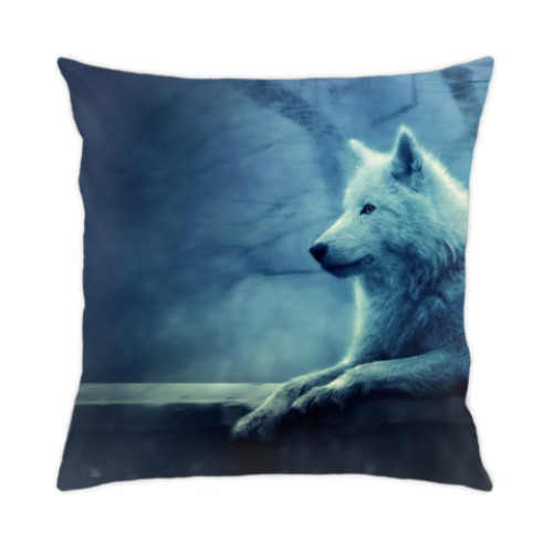Подушка с принтом Волк