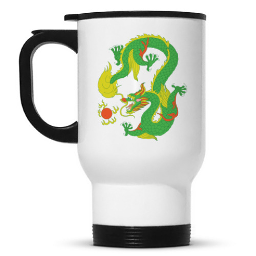 Кружка-термос с принтом Дракон