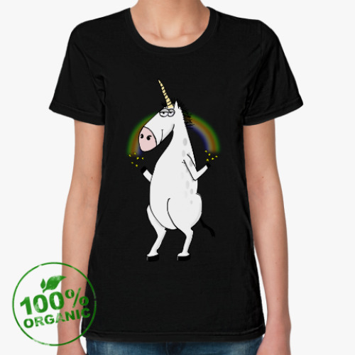 Женская футболка из органик-хлопка Единорог