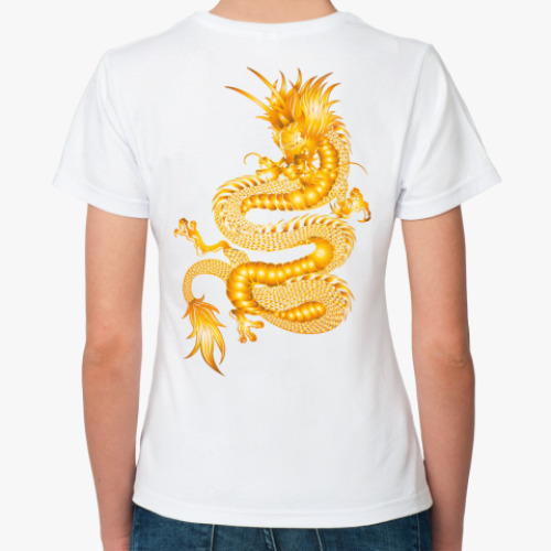 Классическая футболка с принтом Дракон