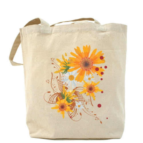 Сумка шоппер с принтом цветы