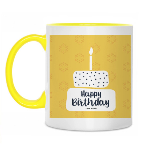 Кружка с принтом Happy Birthday