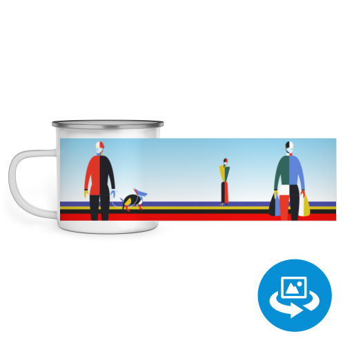 Эмалированная кружка (круговая запечатка) Соблюдайте дистанцию