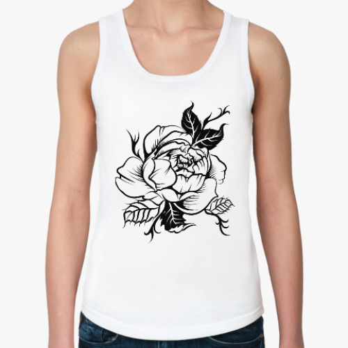 Женская майка с принтом Пион