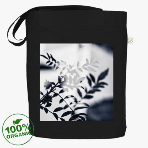 Сумка шоппер с принтом Black leaves