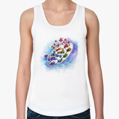 Женская майка с принтом Акварельная Палитра