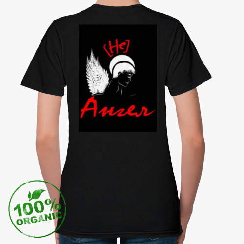 Женская футболка из органик-хлопка с принтом Не ангел