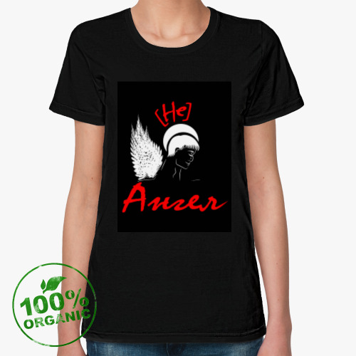 Женская футболка из органик-хлопка с принтом Не ангел