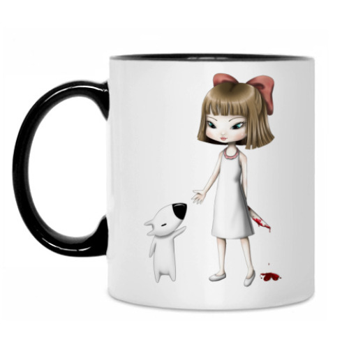 Кружка с принтом 'Девочка с ножом'