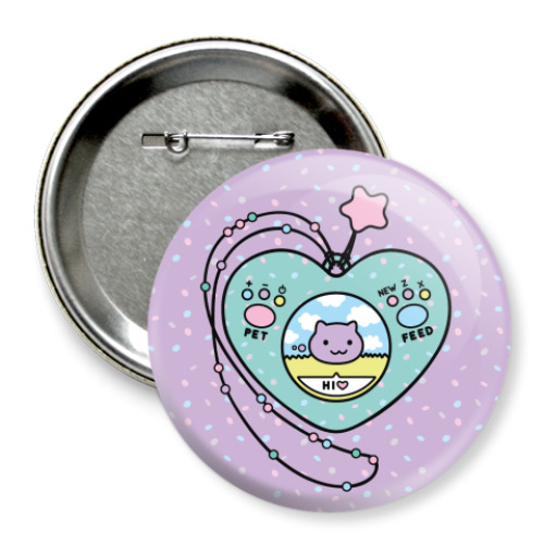 Значок 75мм с принтом Virtual Pet / Виртуальная Зверушка