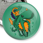 Морское чудовище осьминог обвивший якорь под водой