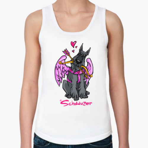 Женская майка Шнауцер Купидон