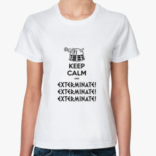 Классическая футболка Keep Calm Dalek