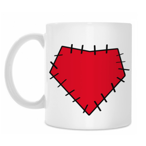 Кружка с принтом Заплатка на сердце