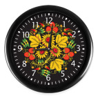 Настенные часы (с цифрами) Русская роспись хохлома