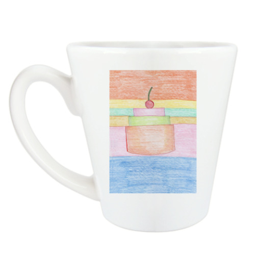 Чашка Латте с принтом 'Торт'