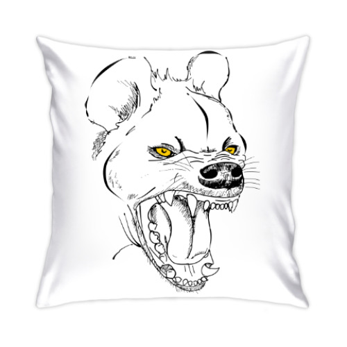 Подушка с принтом хохочущая гиена