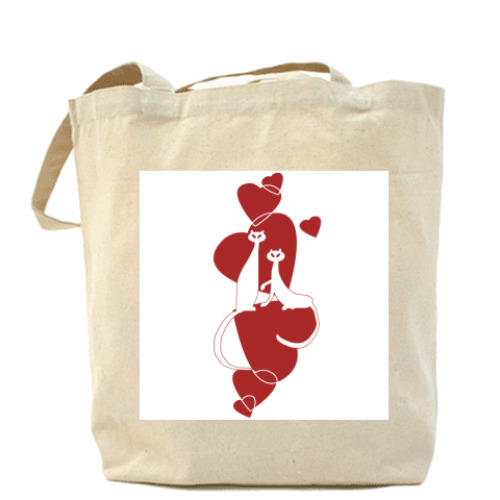 Сумка шоппер с принтом Парочка