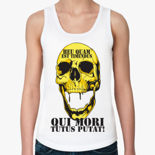 Женская майка с принтом qui mori tutus putat