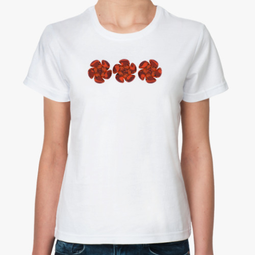 Классическая футболка с принтом цветы