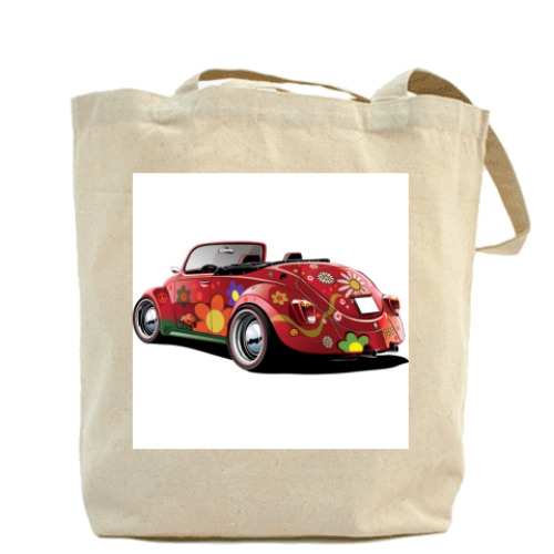 Сумка шоппер с принтом Жук хиппи