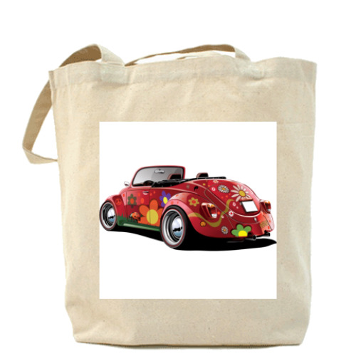 Сумка шоппер с принтом Жук хиппи